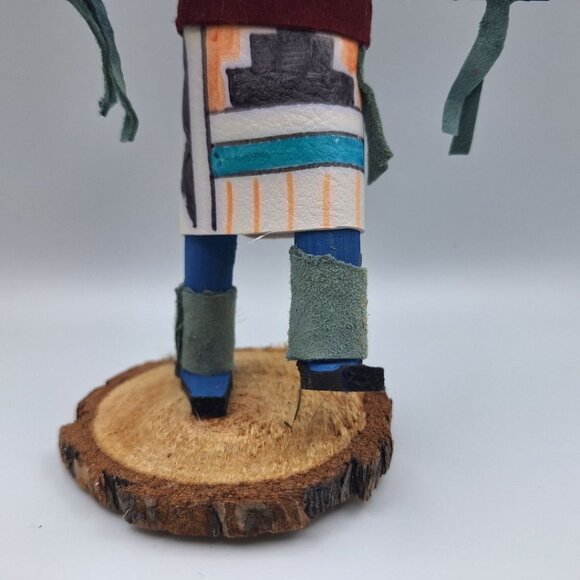 Kachina Handmade Doll Signed 7 Inch Bear AM Native American Indian Art Wood - Picture 9 of 10